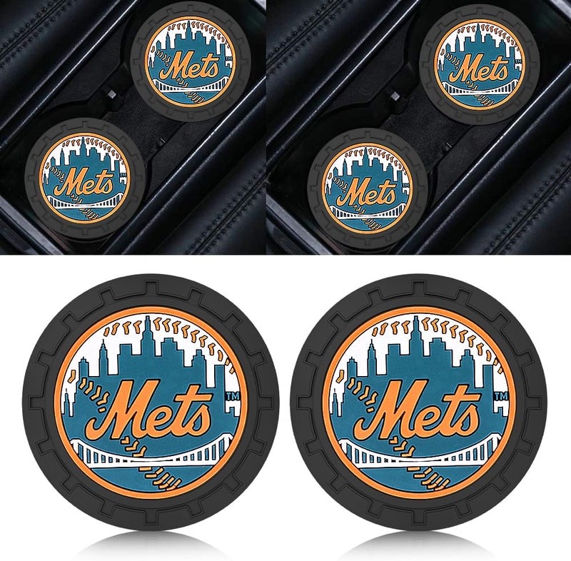 EMIJOY Mets Car Cup Holder Coasters for Baseball Fans,New York Met Car Coasters for Vehicle Drink Holder,Baseball Stuffs NY Mets Car Cup Holder Insert,Souvenir/Gifts for Baseball Fans,Non-Slip Car Cup Mat - Image 4
